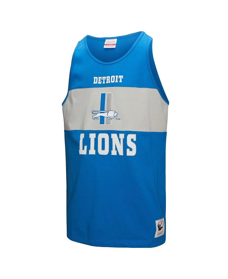 Mitchell & Ness Men's Blue Detroit Lions Retro Color Block Tank Top