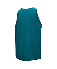 Mitchell & Ness Men's Aqua Miami Dolphins Retro Color Block Tank Top