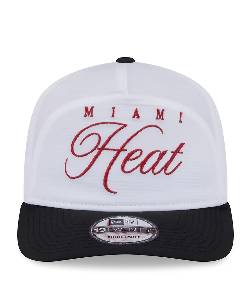 New Era Men's White/Black Miami Heat 2025 Nba Draft On-Stage Nylon 19TWENTY Adjustable Hat