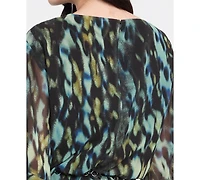 Guess Women's Belted Chiffon A-Line Dress