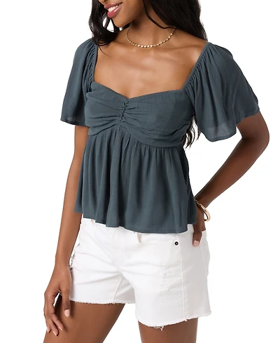 O'Neill Juniors' Reema Sweetheart-Neck Empire-Seam Top