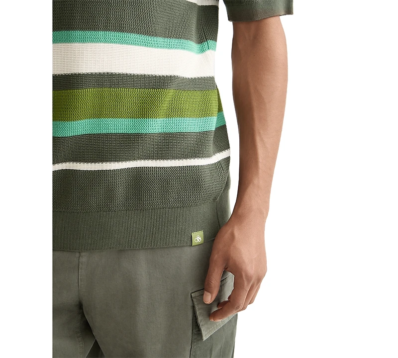 Scotch & Soda Men's Short Sleeve Striped Polo Shirt