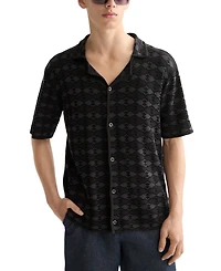 Scotch & Soda Men's Short Sleeve Tone on Button-Front Shirt