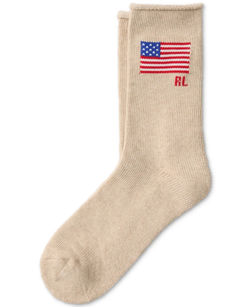 Polo Ralph Lauren Women's Flag Rl Roll Top Socks 79126