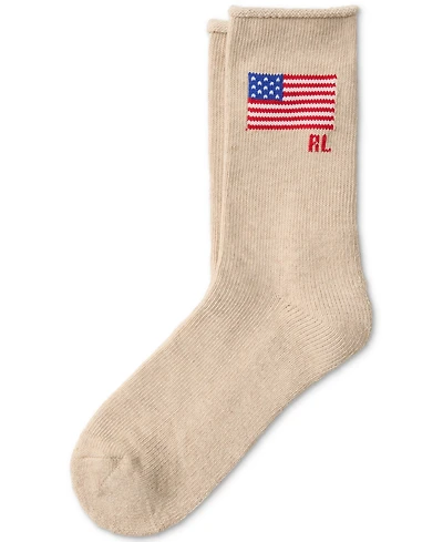 Polo Ralph Lauren Women's Flag Rl Roll Top Socks 79126