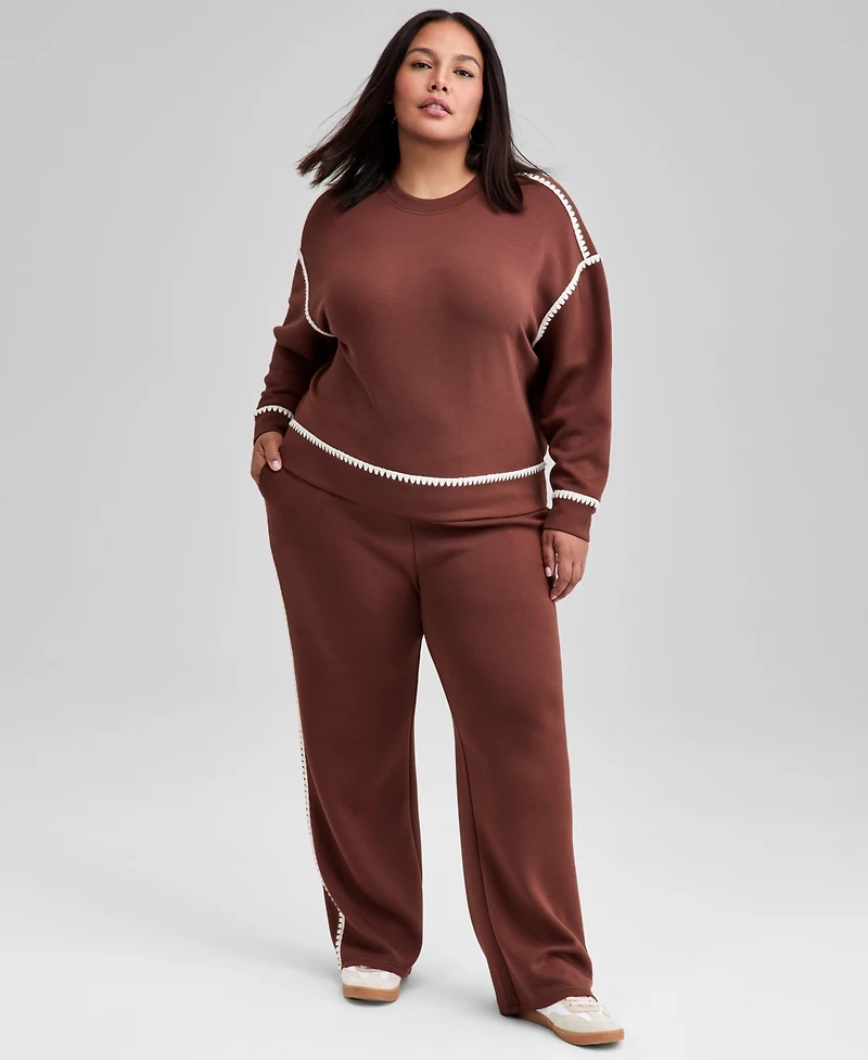 And Now This Trendy Plus Scuba Whipstitch Sweatshirt, Macy's Exclusive