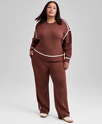 And Now This Trendy Plus Scuba Whipstitch Sweatshirt, Macy's Exclusive