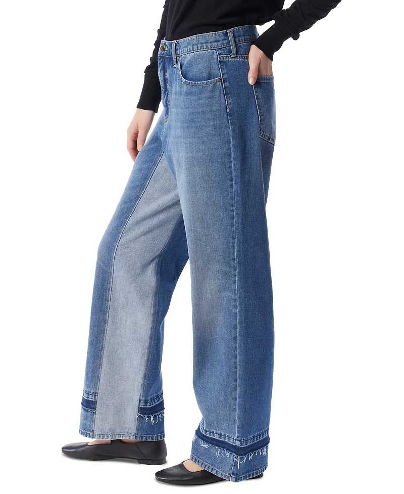 Dee Ocleppo Women's Fallon Two-Tone Straight-Leg Jeans