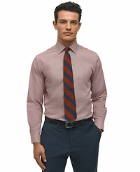 Brooks Brothers Men's Regular-Fit Spread Collar Micro-Houndstooth Dress Shirt