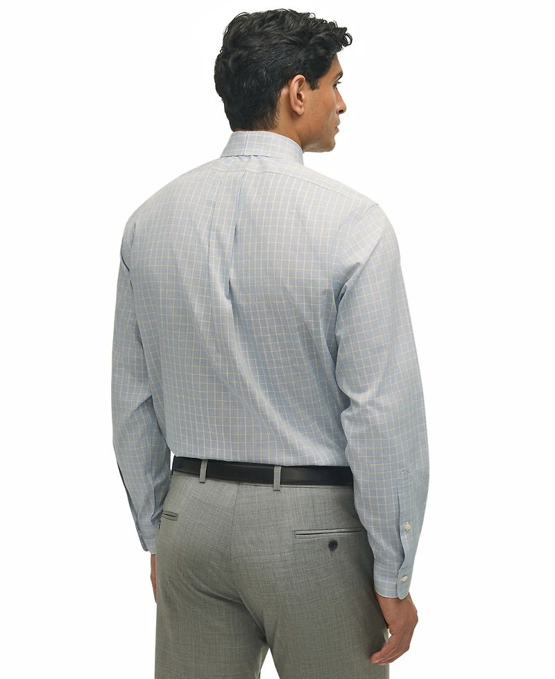 Brooks Brothers Men's Regular-Fit Navy Check Dress Shirt