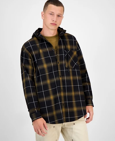 Hugo By Boss Men's Ebhood Cotton Plaid Hooded Shirt
