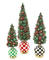 MacKenzie-Childs Courtly Check Illuminated Medium Bottle Brush Tree
