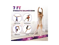Akiudex 7 Feet Folding Portable Floor Balance Beam with Handles for Gymnasts