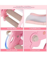 4 in 1 Foldable Baby Slide Toddler Climber Slide PlaySet w/ Ball