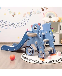 4 in 1 Foldable Baby Slide Toddler Climber Slide PlaySet w/ Ball