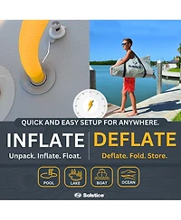 Solstice 8 x 5 ft Inflatable Floating Dock Rafting Platform w/Pump & Bag, Multi