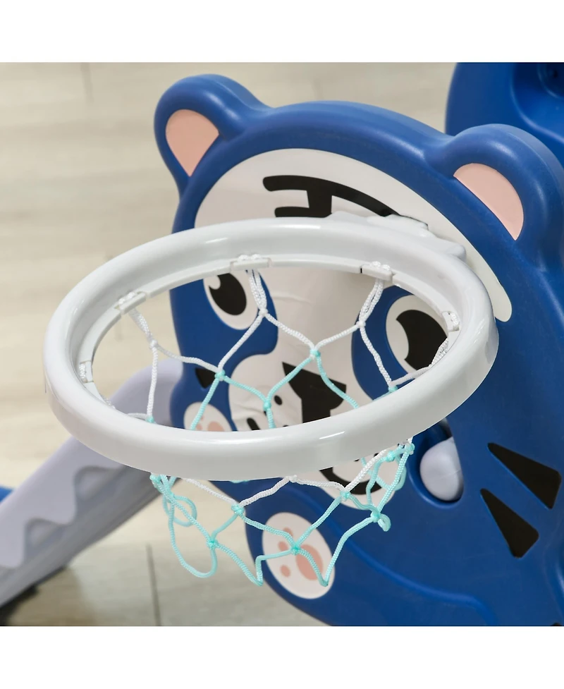 Cesicia 2 in 1 Toddler Slide for Indoors, Toy for Toddler, Easy Set Up Baby Slide with Basketball Hoop for Kids 18-36 Months