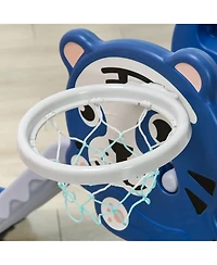 Cesicia 2 in 1 Toddler Slide for Indoors, Toy for Toddler, Easy Set Up Baby Slide with Basketball Hoop for Kids 18-36 Months