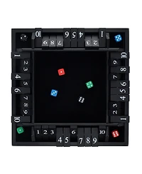 Pacific Shore Games 4 Player Shut the Box Dice Board Game with Black Stained Wood - 12 in