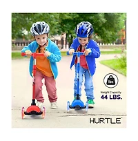Lightweight and Adjustable Mini Kickboard Scooter with Led Light Wheel for Kids (Red)