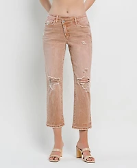 Flying Monkey Women's High Rise Crossover Straight Jeans