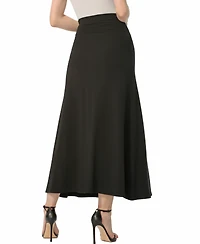 kimi + kai Women's Waist Ruched Pull On Maxi Skirt