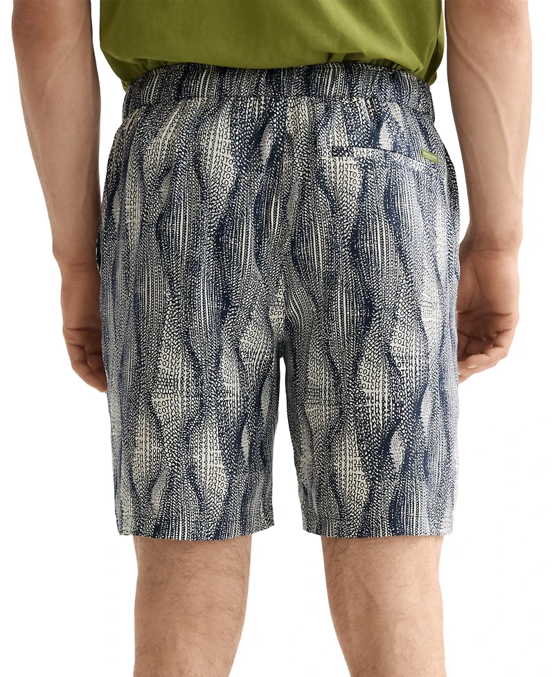 Scotch & Soda Men's Relaxed Fit Marble Print 7.5" Bermuda Shorts