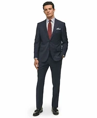 B By Brooks Brothers Mens Classic Fit Windowpane Wool Suit