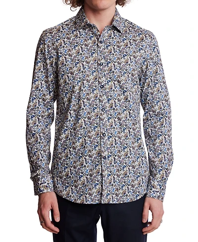 Paisley & Gray Men's Samuel Slim Fit Long Sleeve Floral Print Button-Front Shirt