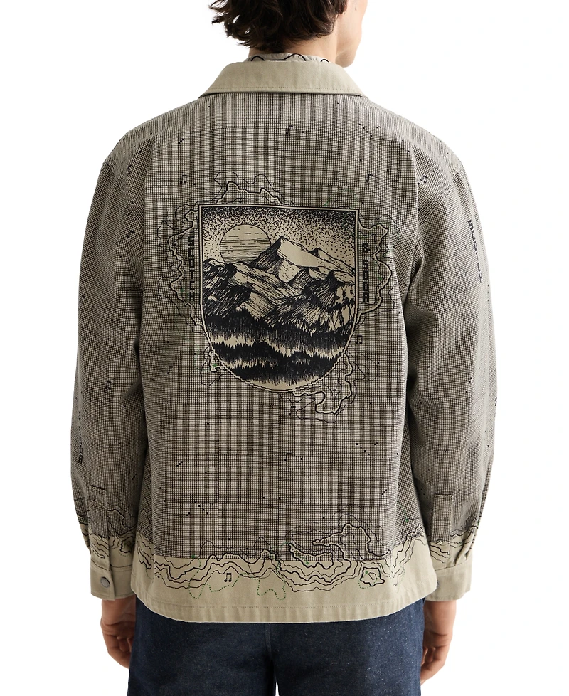 Scotch & Soda Men's Relaxed Fit Long Sleeve Graphic Overshirt