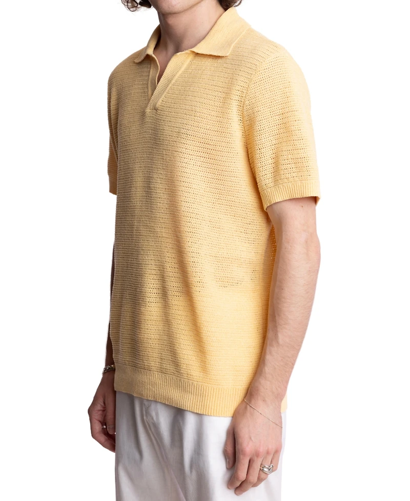 Paisley & Gray Men's Slim Fit Short Sleeve Open Collar Polo Shirt