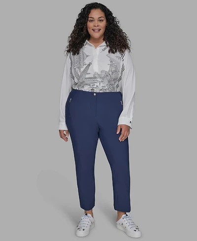 Karl Lagerfeld Paris Plus Zip-Pocket Slim Pants