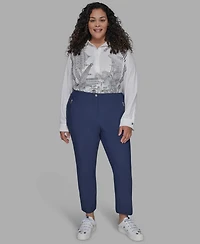 Karl Lagerfeld Paris Plus Zip-Pocket Slim Pants