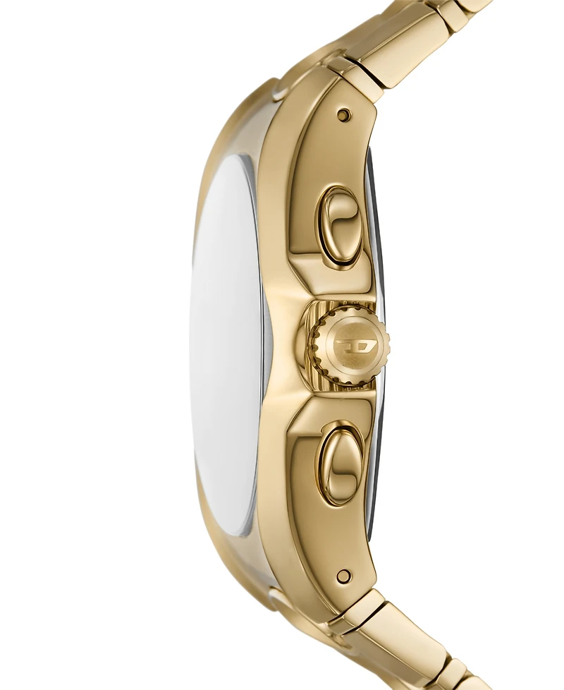 Diesel Men's D-Curve Quartz Chronograph Gold Stainless Steel Watch, 48mm