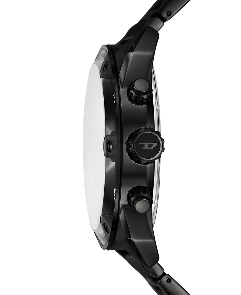 Diesel Men's Spiked Quartz Chronograph Black Stainless Steel Watch, 49mm