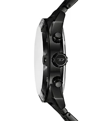 Diesel Men's Spiked Quartz Chronograph Black Stainless Steel Watch, 49mm