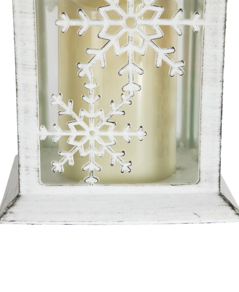 Northlight 11" Led Lighted Snowflakes Christmas Candle Lantern