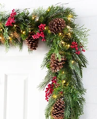 Balsam Hill 10 ft Outdoor Berry Pine Pre-Lit Garland