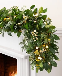 Balsam Hill 10 ft Outdoor Berry Cypress Pre-Lit Garland