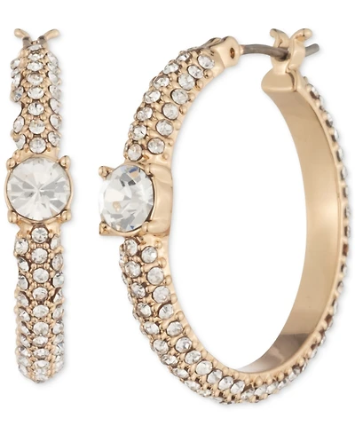 Givenchy Pave Crystal Hoop Earrings