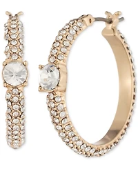 Givenchy Pave Crystal Hoop Earrings