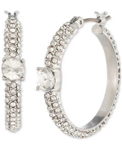 Givenchy Pave Crystal Hoop Earrings