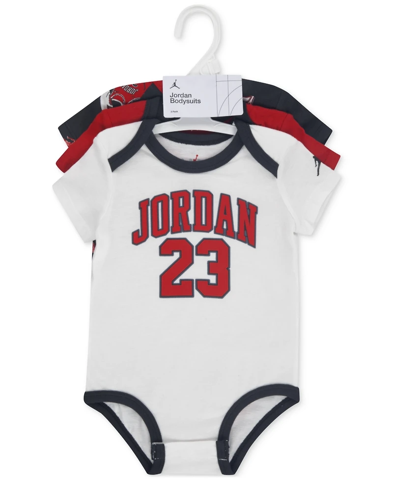 Jordan Baby 3-Pack Short-Sleeve Jersey Bodysuits