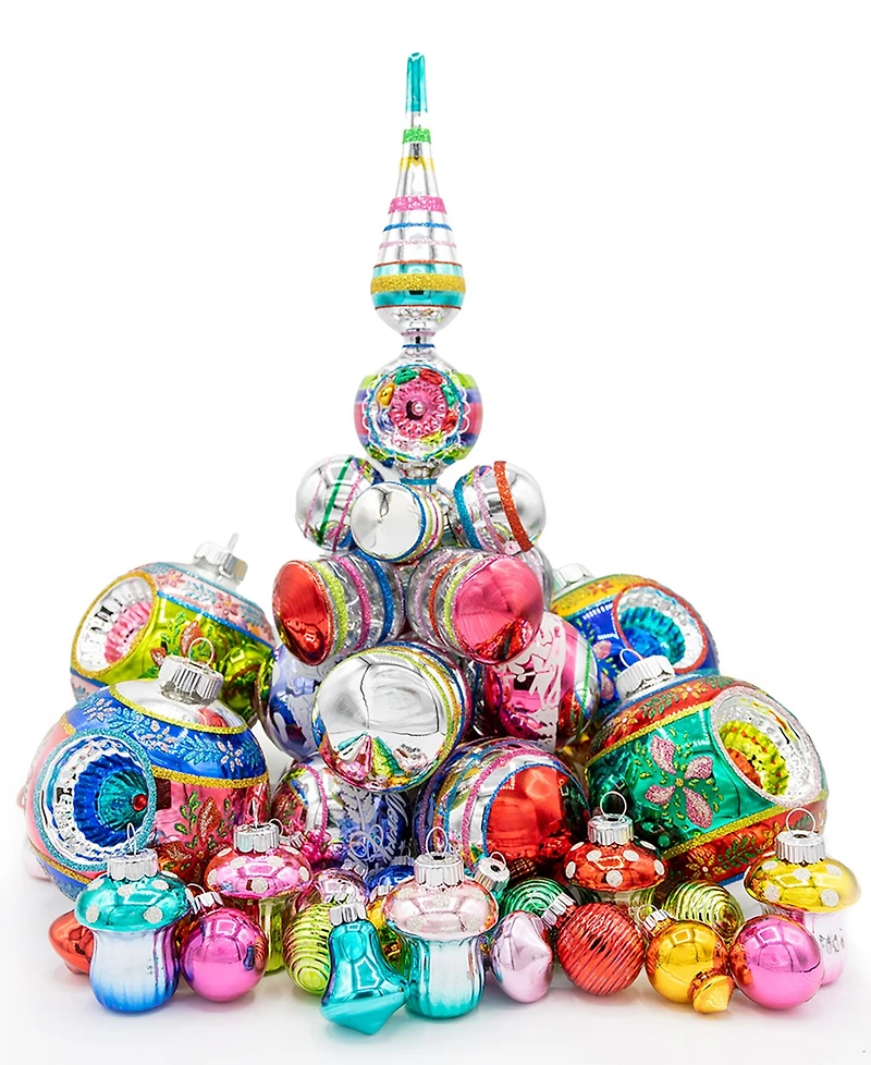 Shiny Brite Holiday Splendor Shape Icicles, Set of 9