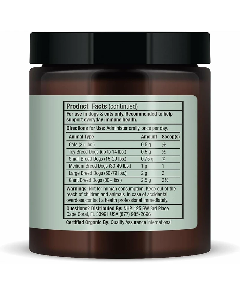 Bark & Whiskers Organic Fermented Mushroom Blend for Cats and Dogs, 2.11 Oz. (60g), 60 Scoops, Supports Digestive and Immune Function, Veterinarian Fo