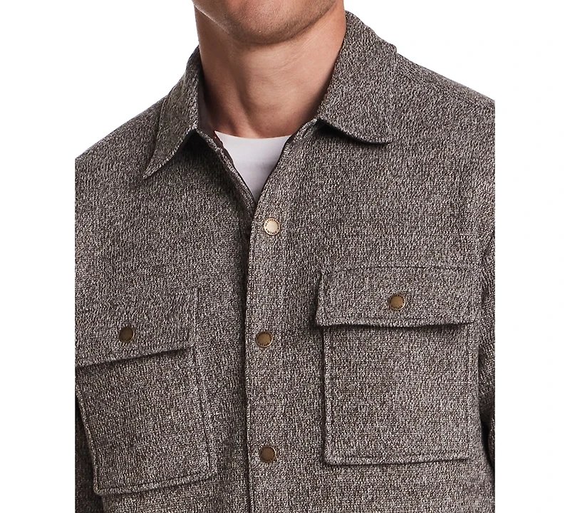 Weatherproof Vintage Men's Mixy Knit Long Sleeve Snap-Front Shirt Jacket