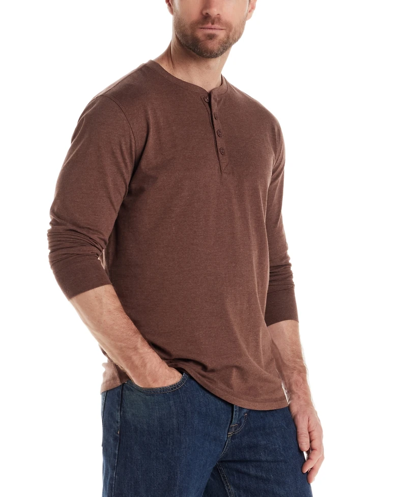 Weatherproof Vintage Men's Long-Sleeve Jersey Henley Shirt