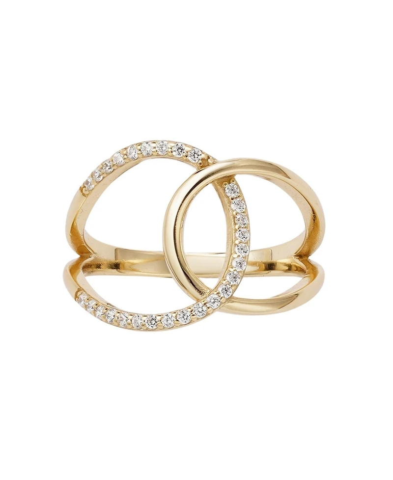 Adornia Fine 14k Gold Vermeil .925 Sterling Silver Cz Tall Infinity Ring