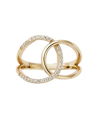 Adornia Fine 14k Gold Vermeil .925 Sterling Silver Cz Tall Infinity Ring