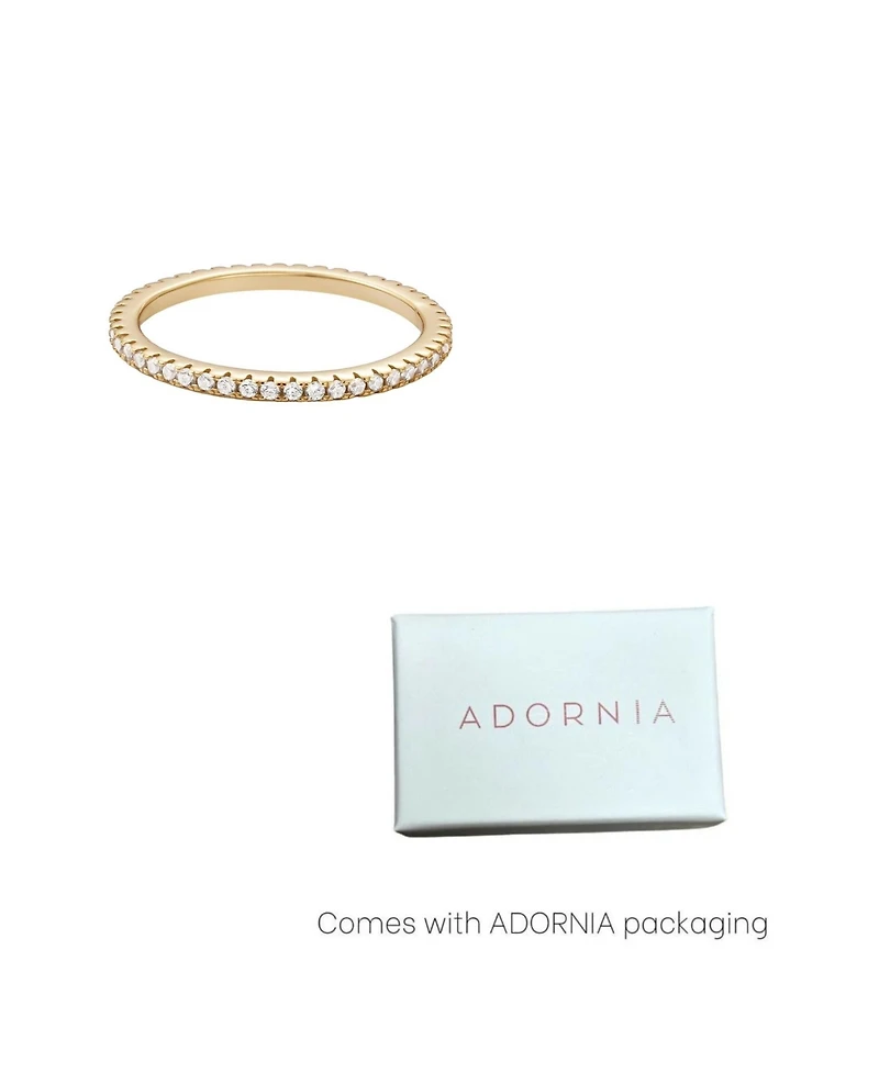 Adornia Fine 14k Gold Vermeil .925 Sterling Silver Cz Eternity Band Ring